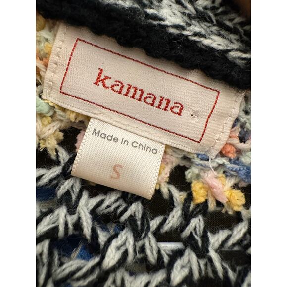 Kamana Multicolor Open Weave Open Front Fringe Cardigan Small Acrylic - Picture 3 of 7